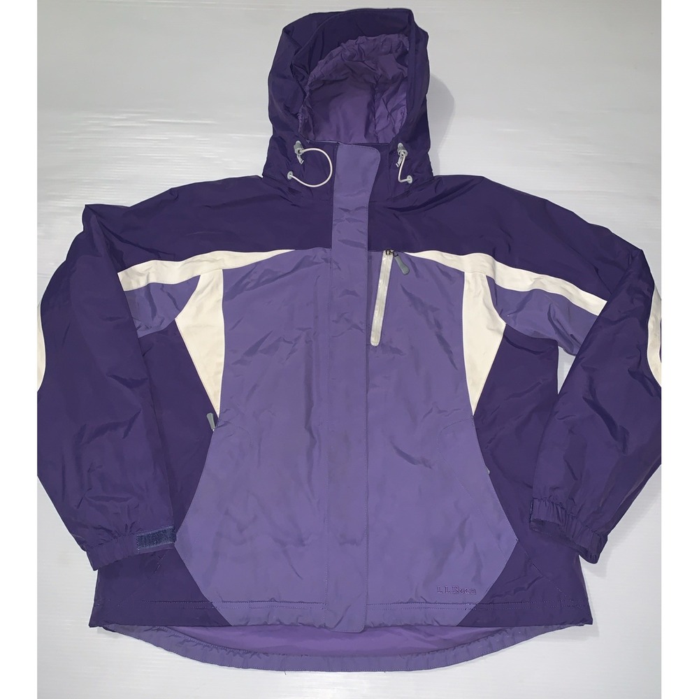 LL Bean Wildcat Ski Jacket Womens XL Purple Insulated Hooded Winter Snowboard